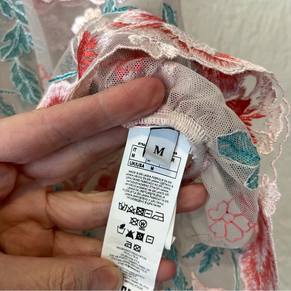 INTIMISSIMI Top Sheer Mesh Embroidered Floral Cropped Medium M - Picture 5 of 10